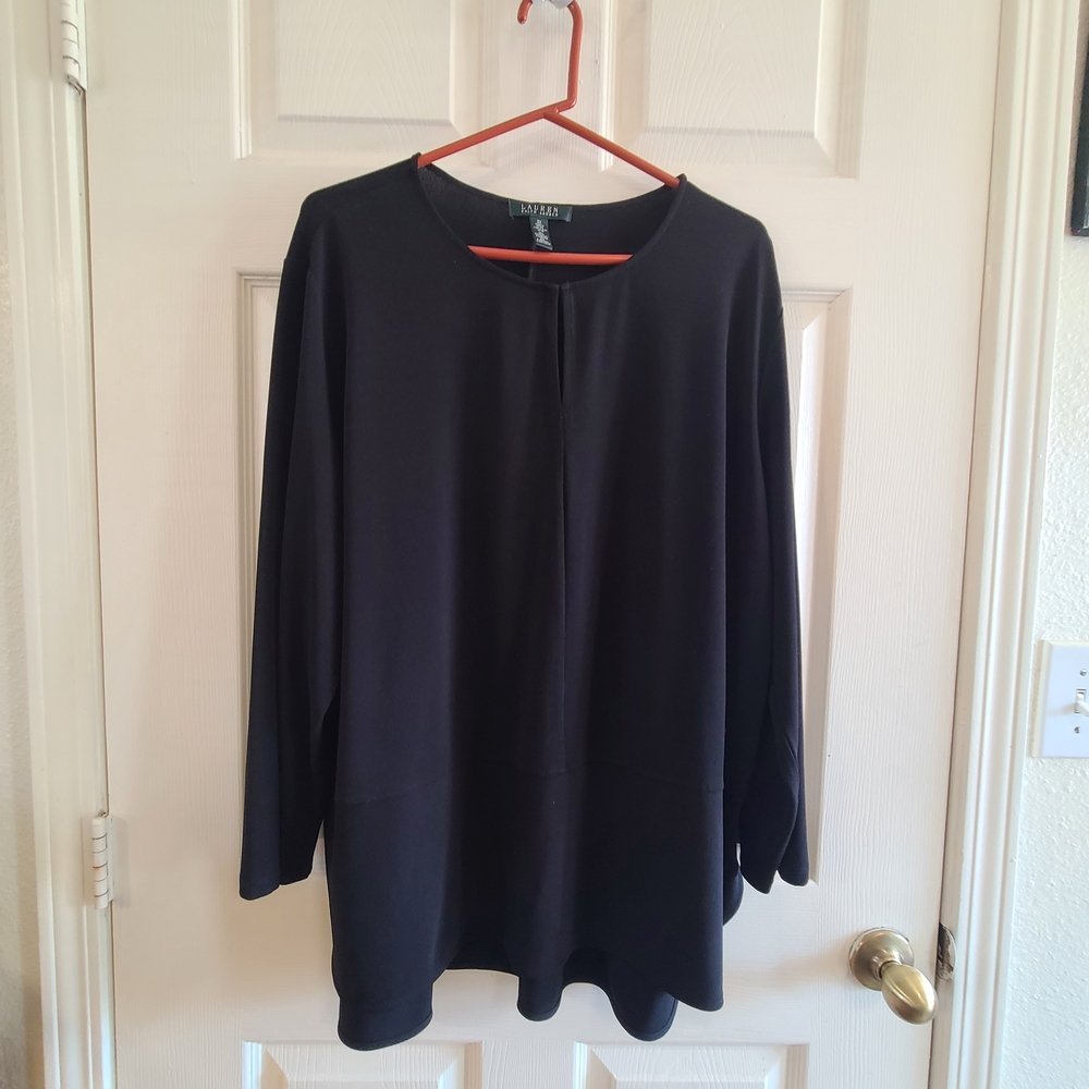 Lauren Ralph Lauren Black Long-Sleeve Crewneck Tunic